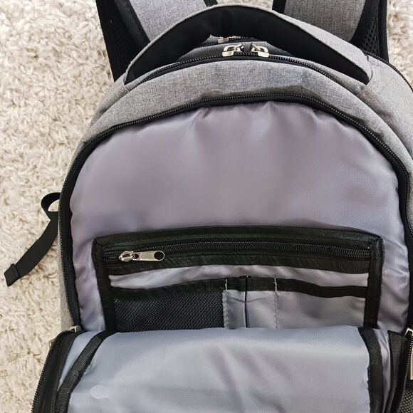 AceHigh Laptop Backpack Case Bag w/HDMI Charging Port Adjustable Straps Grey - Picture 7 of 14